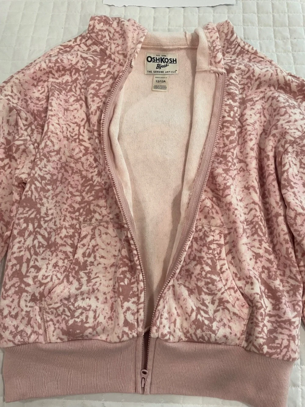 Oshkosh Girl's Long Sleeve Sweater Zipper with Front Pockets